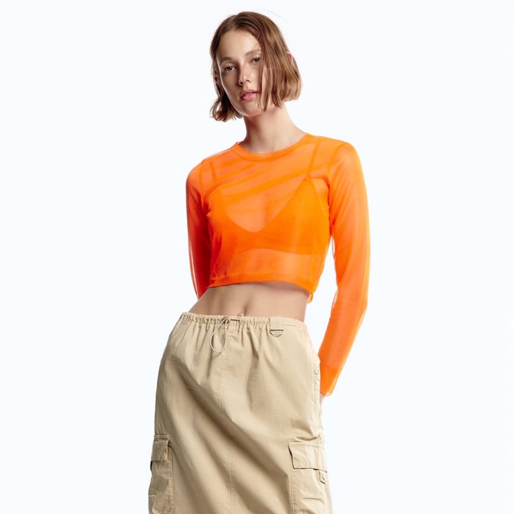 Zara Semi-Sheer Knit Top